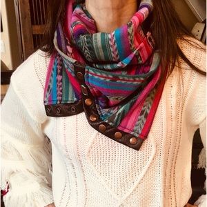 New. Unique Guatemalan hand embroidered Huipil scarf.